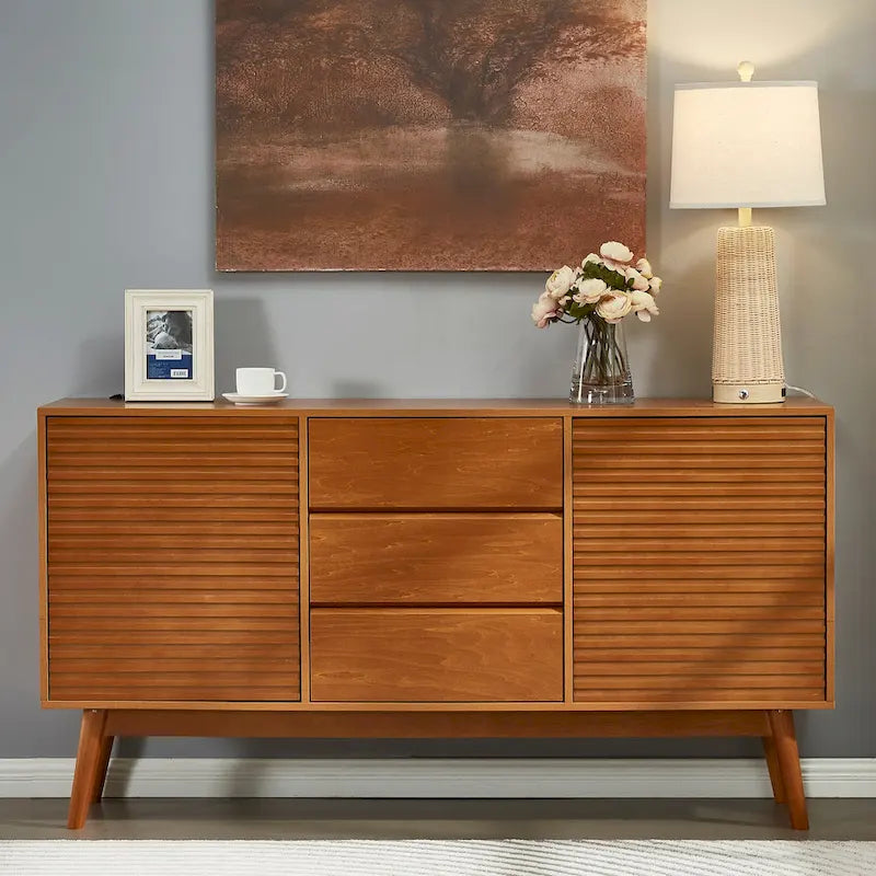 Wood Grain TV Stand for TVs up to 65 inches