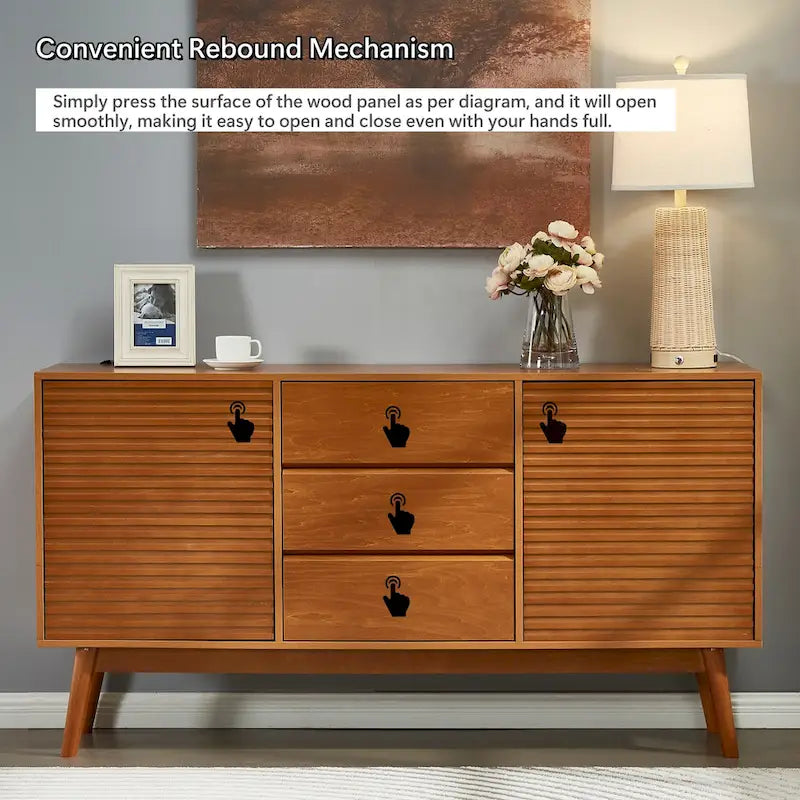 Wood Grain TV Stand for TVs up to 65 inches