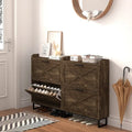 White Tall Shoe Cabinet with Drawers for 24-32 Pairs