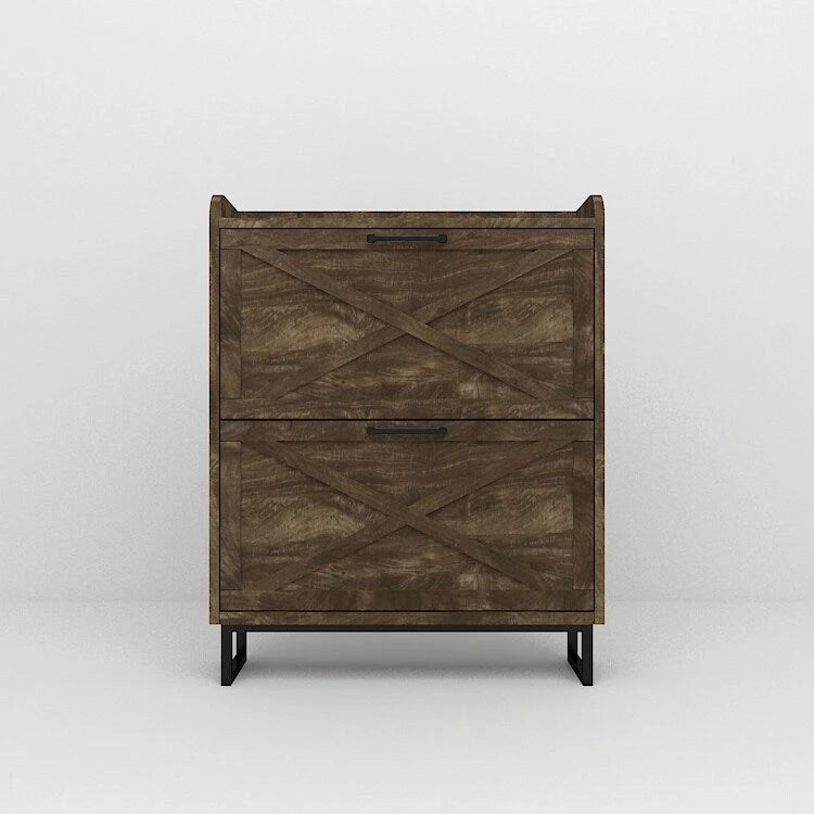 White Tall Shoe Cabinet with Drawers for 24-32 Pairs