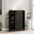 White Marble Sliding Door Shoe Cabinet with 6 Layers for 30 Pairs