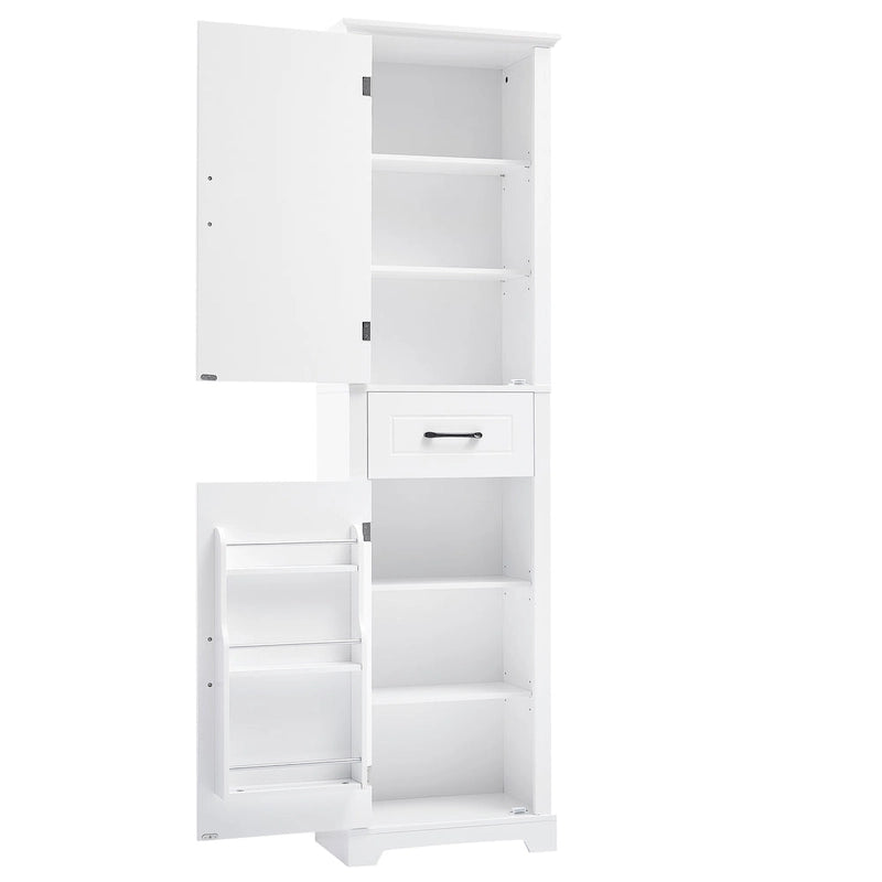 White Freestanding Storage Cabinet with Two Doors and Adjustable Shelves