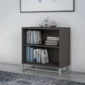 2-Shelf Bookcase Cabinet with Metal Base - Multiple Colors Available