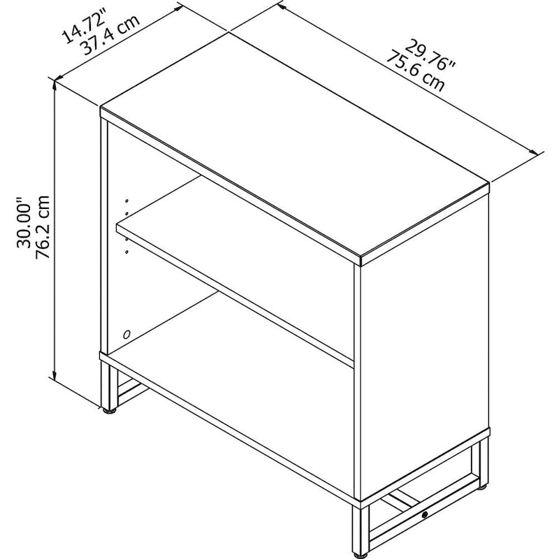 2-Shelf Bookcase Cabinet with Metal Base - Multiple Colors Available