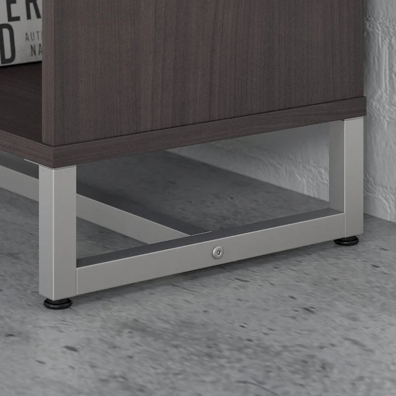 2-Shelf Bookcase Cabinet with Metal Base - Multiple Colors Available