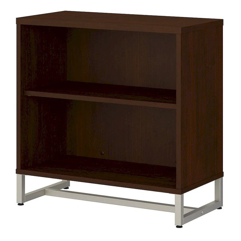 2-Shelf Bookcase Cabinet with Metal Base - Multiple Colors Available