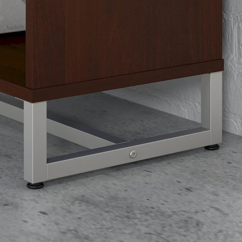 2-Shelf Bookcase Cabinet with Metal Base - Multiple Colors Available