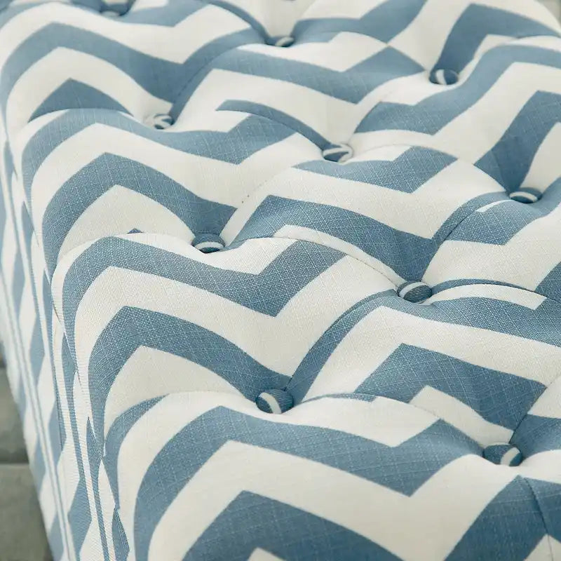 Contemporary Chevron Pattern Storage Bench with Lift-Top - Available in Multiple Colors