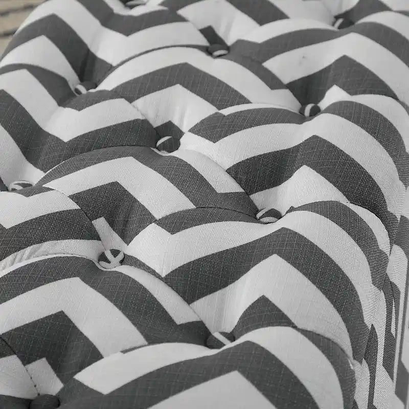 Contemporary Chevron Pattern Storage Bench with Lift-Top - Available in Multiple Colors