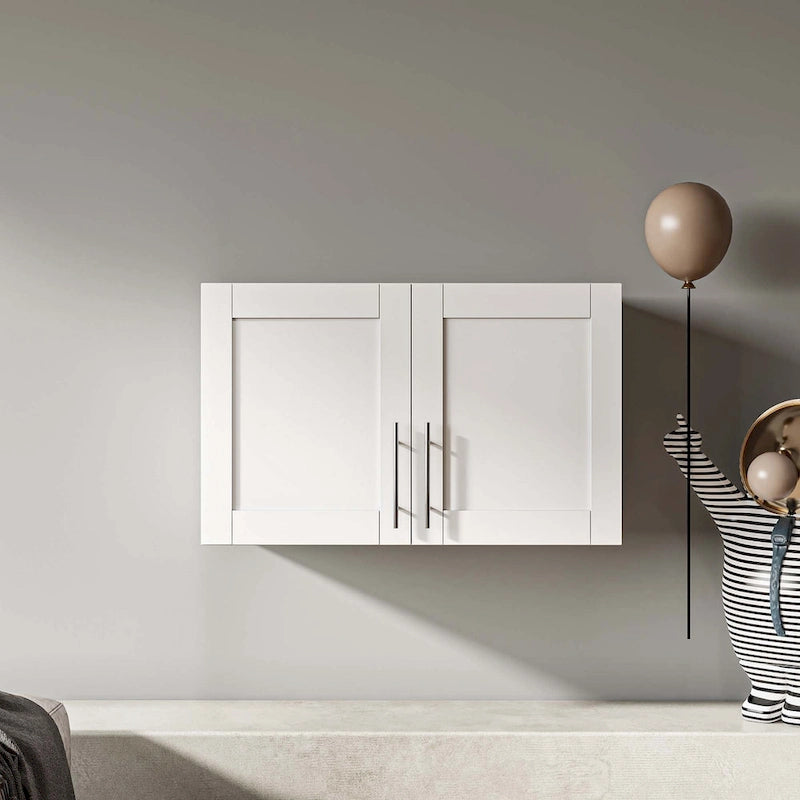 White Wall-Mounted Storage Cabinet