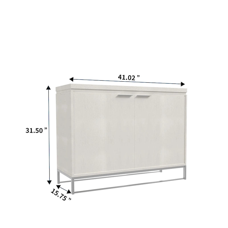Industrial Brown Wood 2-Door Accent Cabinet with Golden Legs