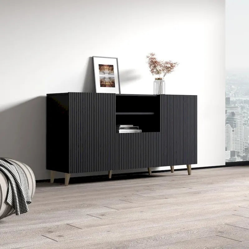 Matte Contemporary Sideboard - Modern Storage Cabinet for Living Room