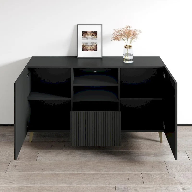 Matte Contemporary Sideboard - Modern Storage Cabinet for Living Room