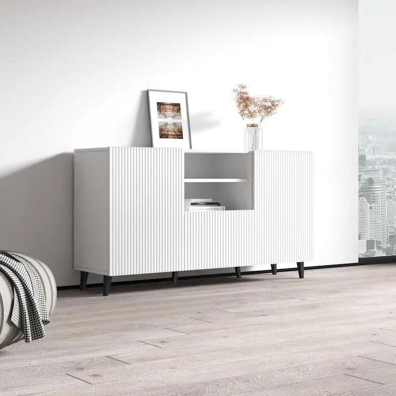 Matte Contemporary Sideboard - Modern Storage Cabinet for Living Room