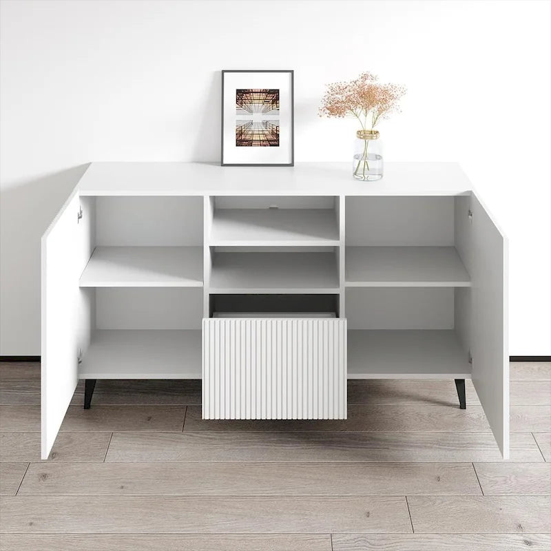 Matte Contemporary Sideboard - Modern Storage Cabinet for Living Room