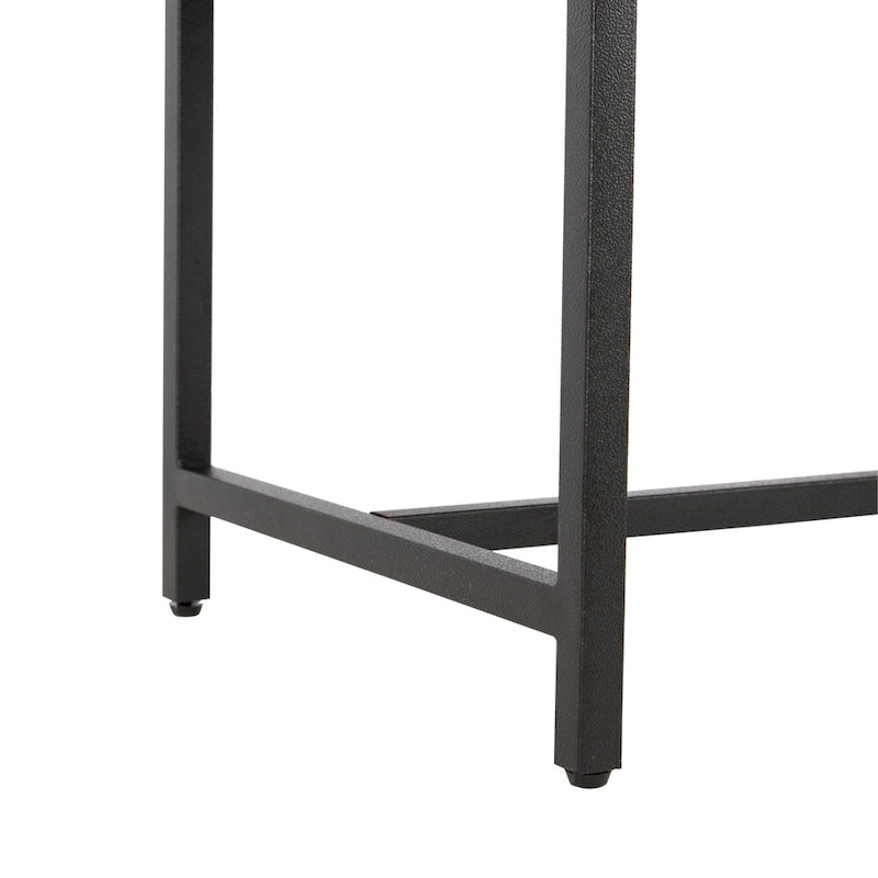 Brown Faux Leather Bench with Metal Legs