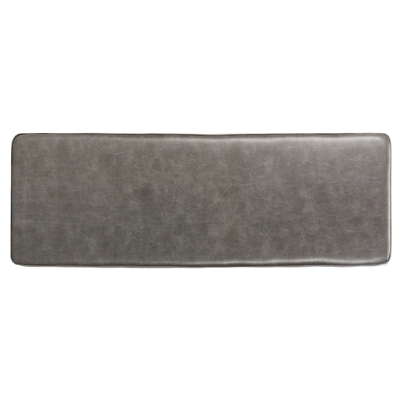 Brown Faux Leather Bench with Metal Legs
