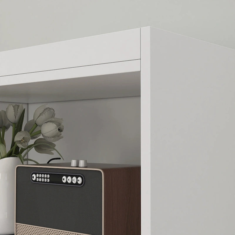 White Tall Storage Cabinet with Drawer - Multi-User