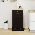 White Tilt-Out Trash Cabinet with Drawer - Single Compartment for Kitchen