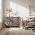 Charcoal Gray 2-Door Storage Cabinet - Bohemian Style