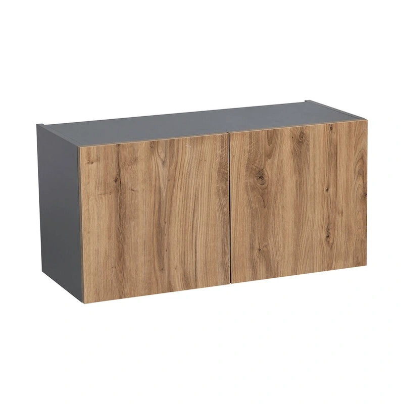 Grey Double Door Wall Cabinet - 24 x 18 x 12 Inch