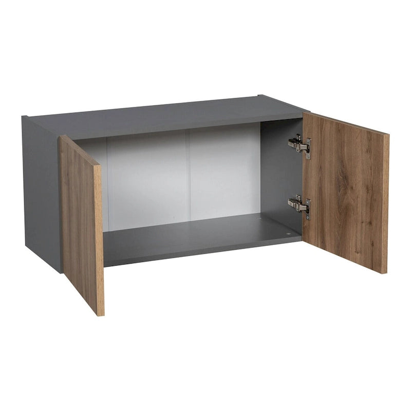 Grey Double Door Wall Cabinet - 24 x 18 x 12 Inch