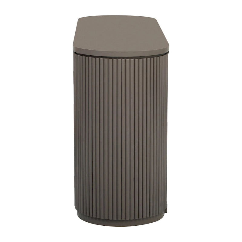 Vertical Striped Storage Cabinet with Metal Handles - Multi-Room