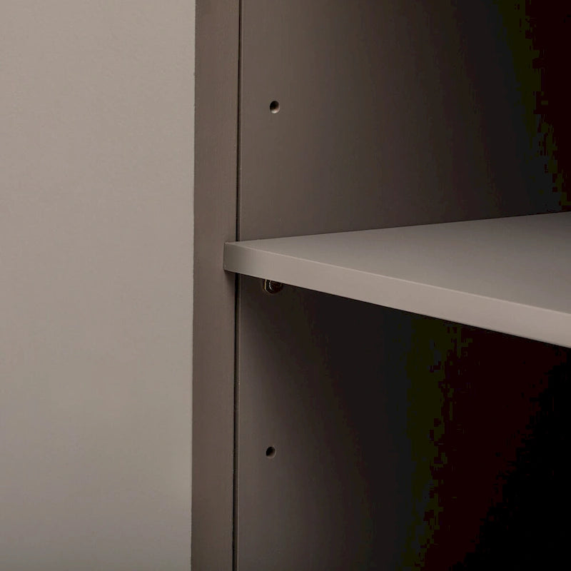 Vertical Striped Storage Cabinet with Metal Handles - Multi-Room