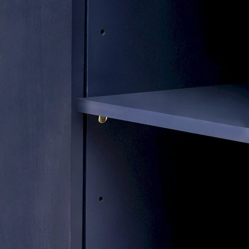 Vertical Striped Storage Cabinet with Metal Handles - Multi-Room