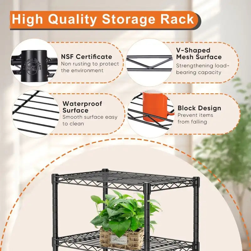 3-Tier Metal Wire Storage Rack