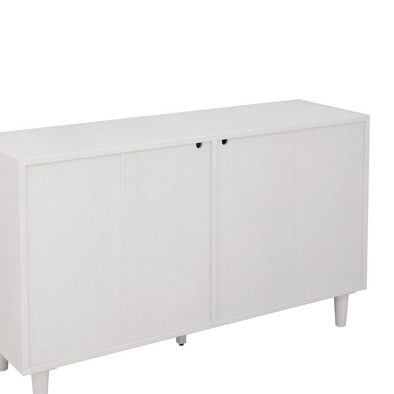 White Rattan Storage Cabinet with 6 Drawers