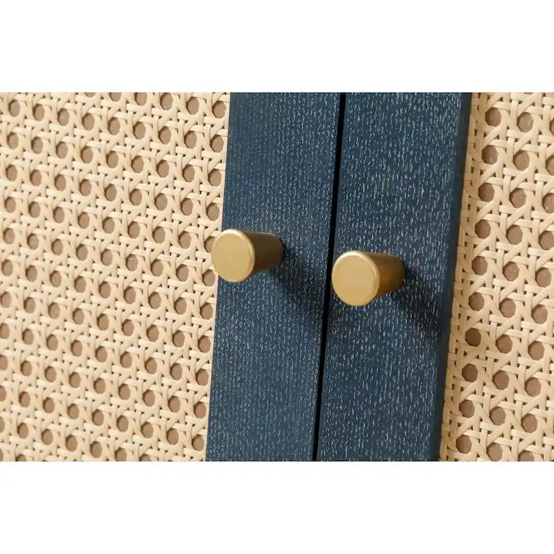 Natural Rattan Storage Cabinet with 4 Doors