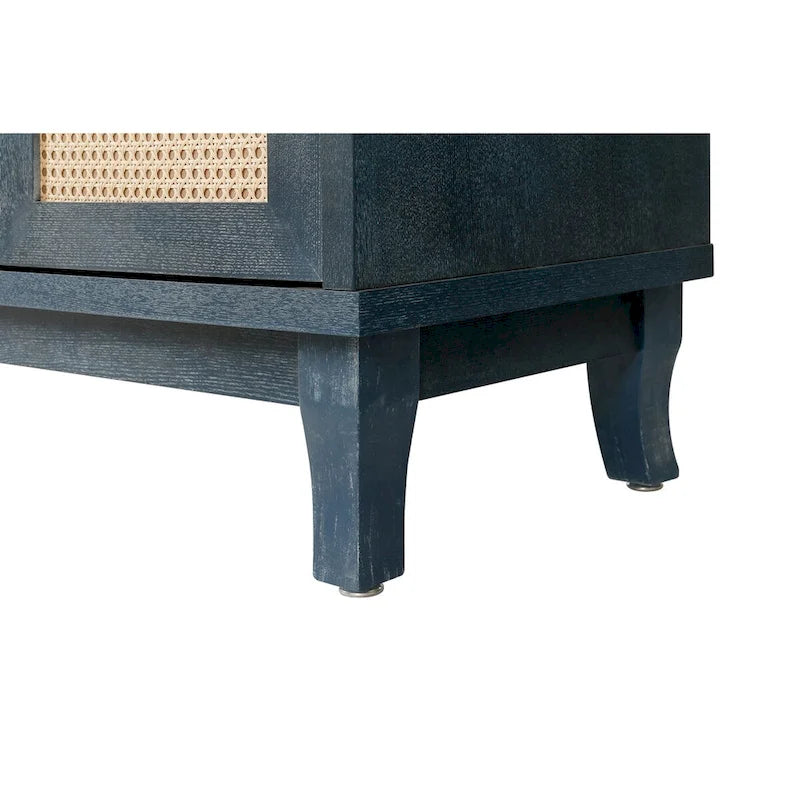 Natural Rattan Storage Cabinet with 4 Doors