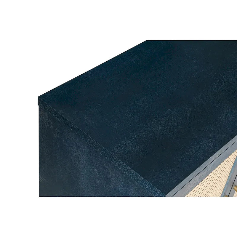 Natural Rattan Storage Cabinet with 4 Doors