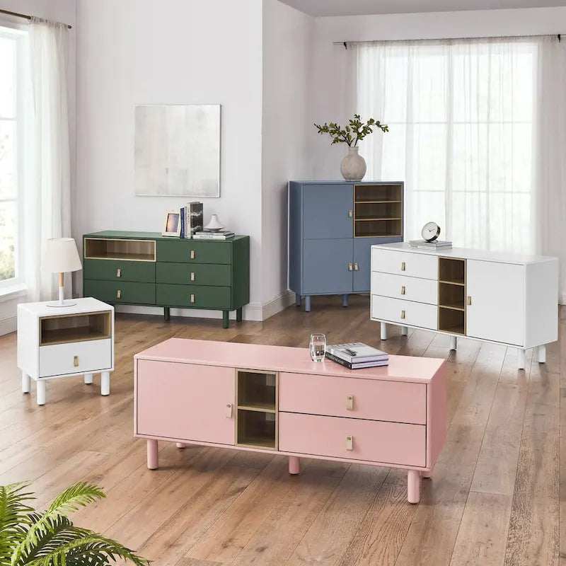 Wooden Bedside Table with Single Drawer