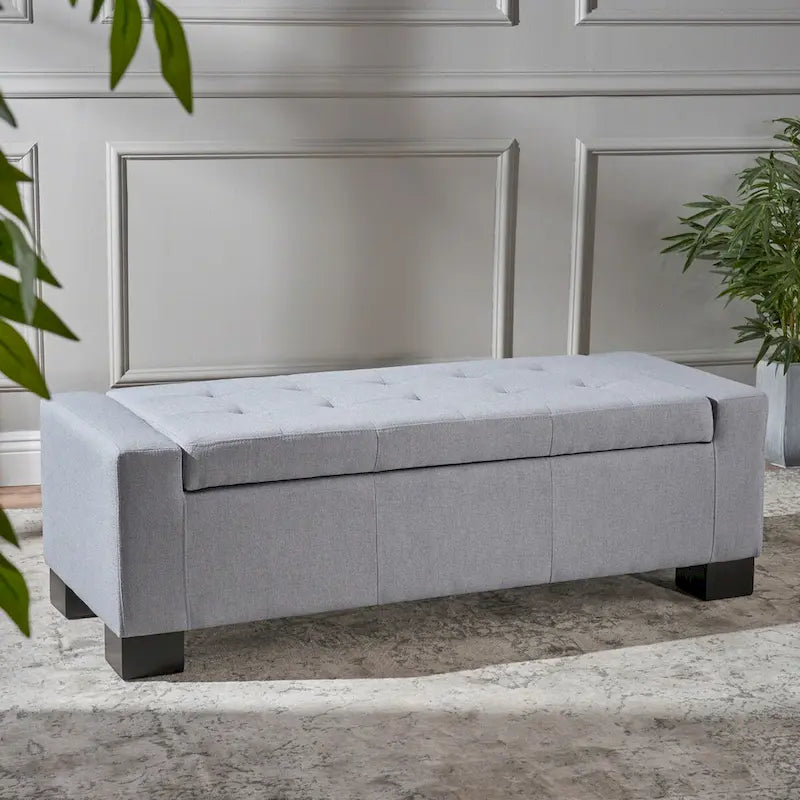 Tufted Storage Ottoman Bench with Lid - 50" Wide