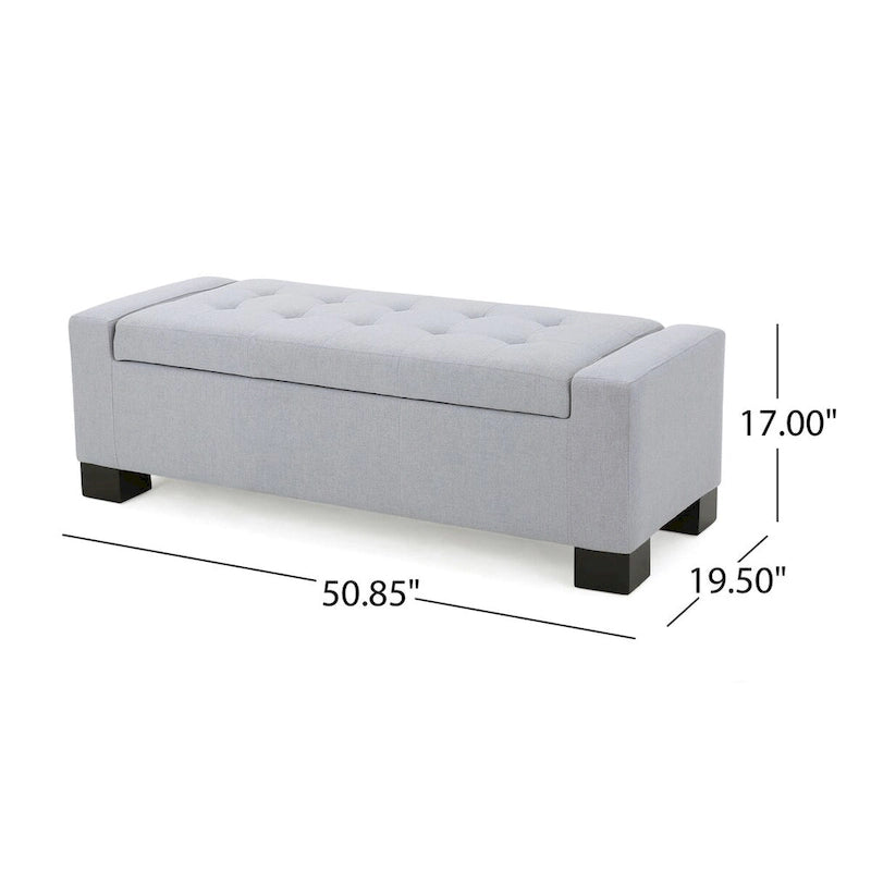 Tufted Storage Ottoman Bench with Lid - 50" Wide