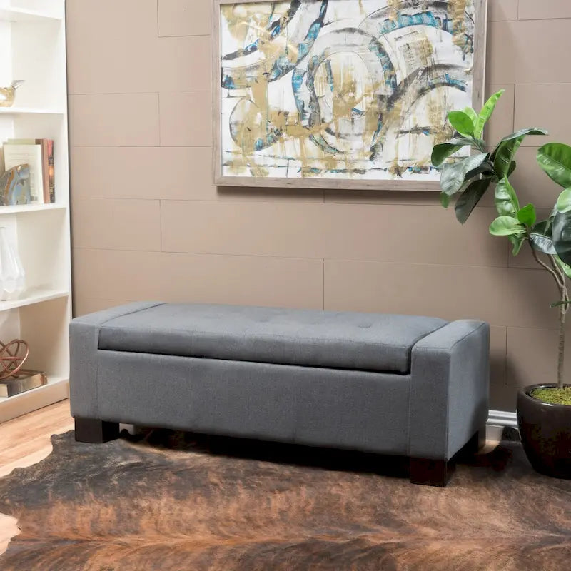 Tufted Storage Ottoman Bench with Lid - 50" Wide