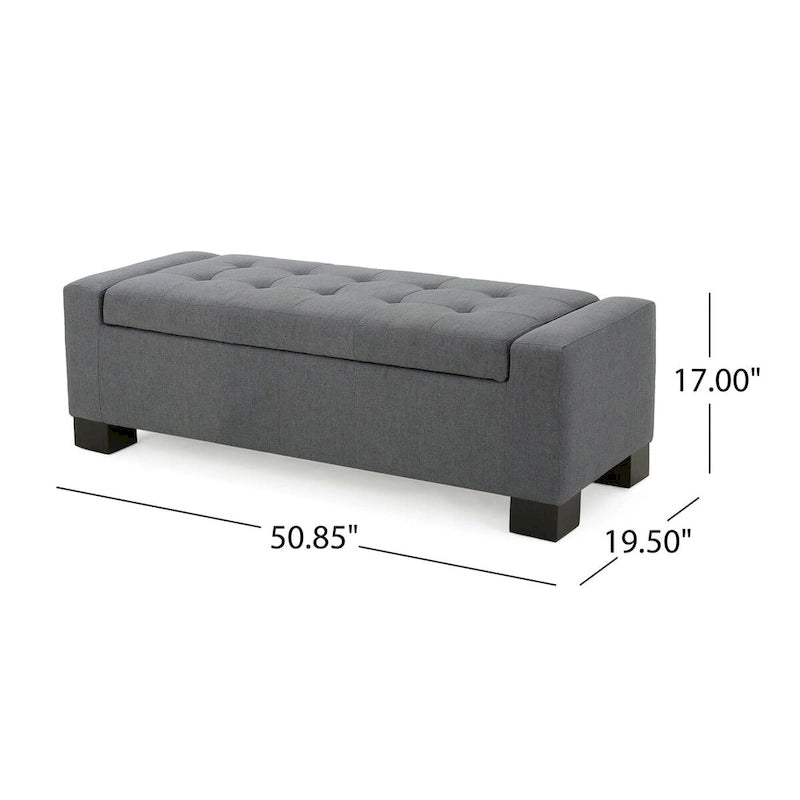 Tufted Storage Ottoman Bench with Lid - 50" Wide