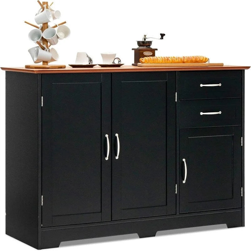 Kitchen Sideboard with Storage Cabinets & Drawers - 16D x 43.5W x 31H