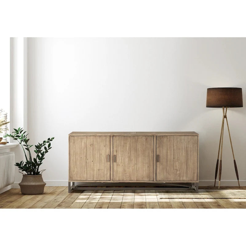 Reclaimed Pine 3-Door Sideboard - Rustic Style