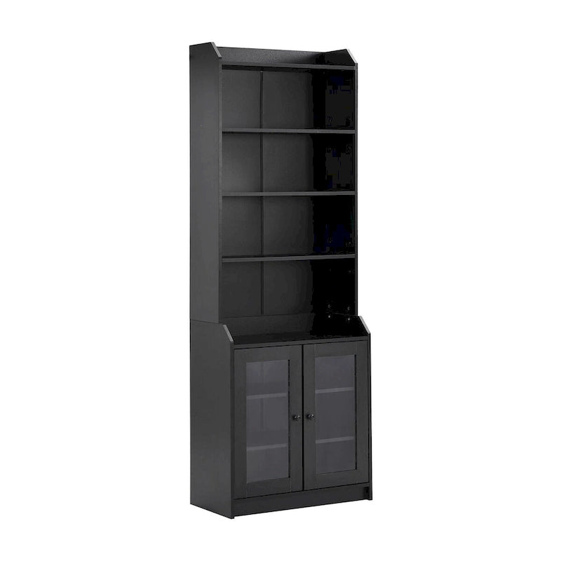 Tall Storage Cabinet with Adjustable Shelves - Brown