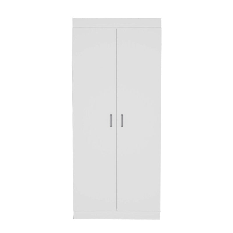 White Tall Storage Cabinet with Adjustable Shelves