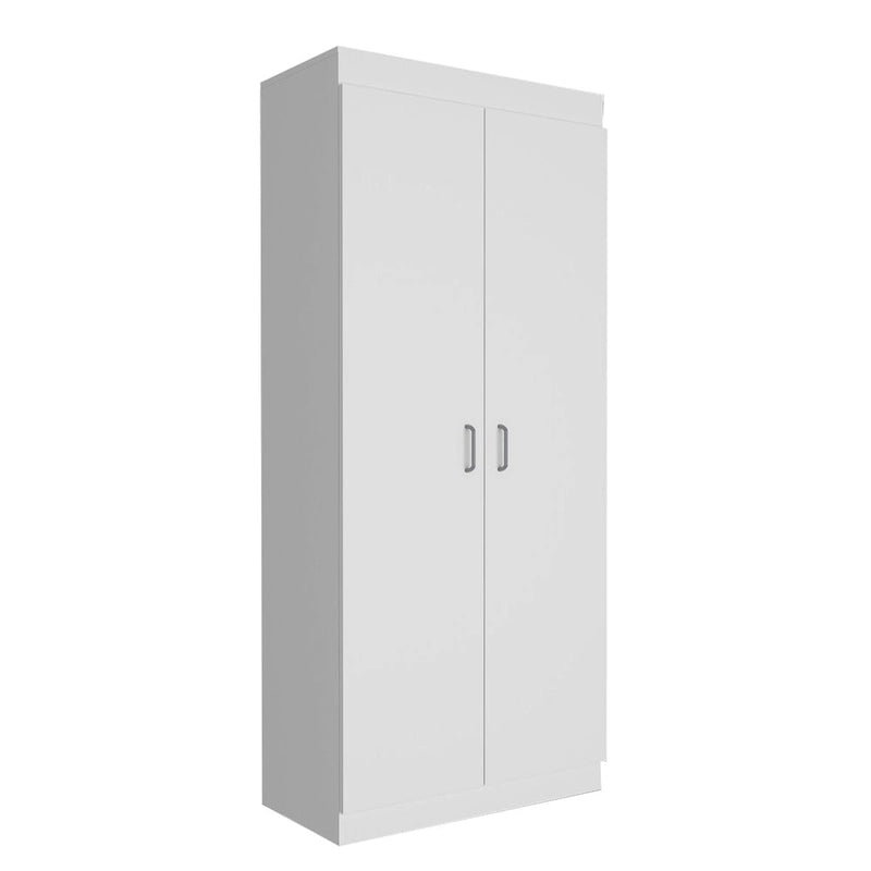 White Tall Storage Cabinet with Adjustable Shelves
