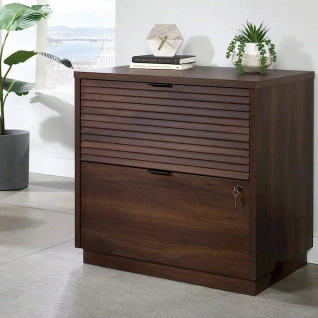 Spiced Mahogany 2-Drawer Lateral File Cabinet with Lock