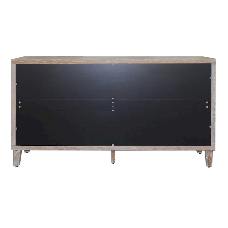 Natural Wood 4-Door Storage Cabinet