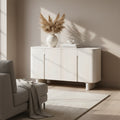 White 4-Door Storage Cabinet - Mango Wood