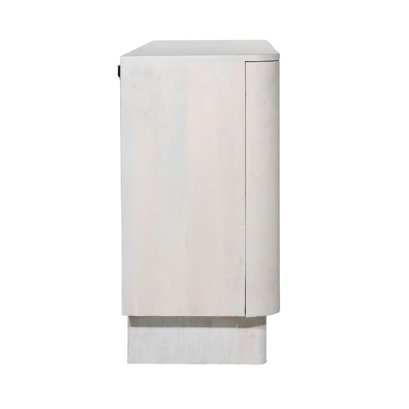 White 4-Door Storage Cabinet - Mango Wood