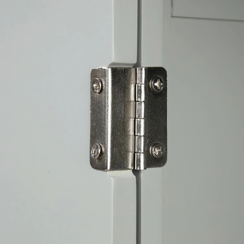 Grey Freestanding Storage Cabinet with Two Drawers and Adjustable Shelves