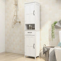 White Double Door Storage Cabinet with Drawer - 64.96 in. H